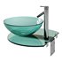 Corona 27 7 8 Glass Wall Mounted Bathroom Sink with Round Counter Faucet and Drain - Thumbnail 11