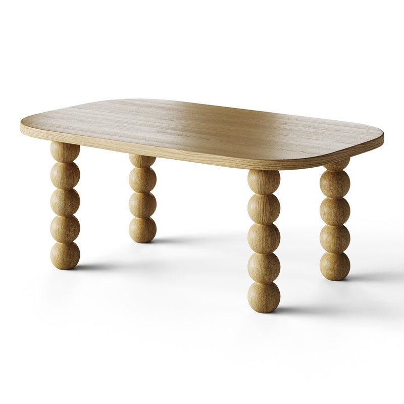 Wooden minimalist rectangular large coffee table Image 11