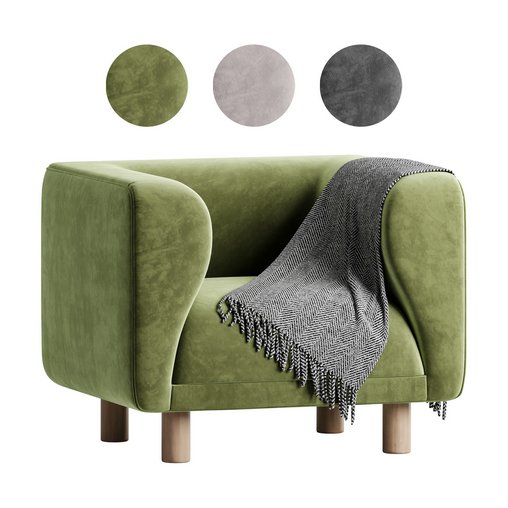 Veneto Velvet Poudre Armchair