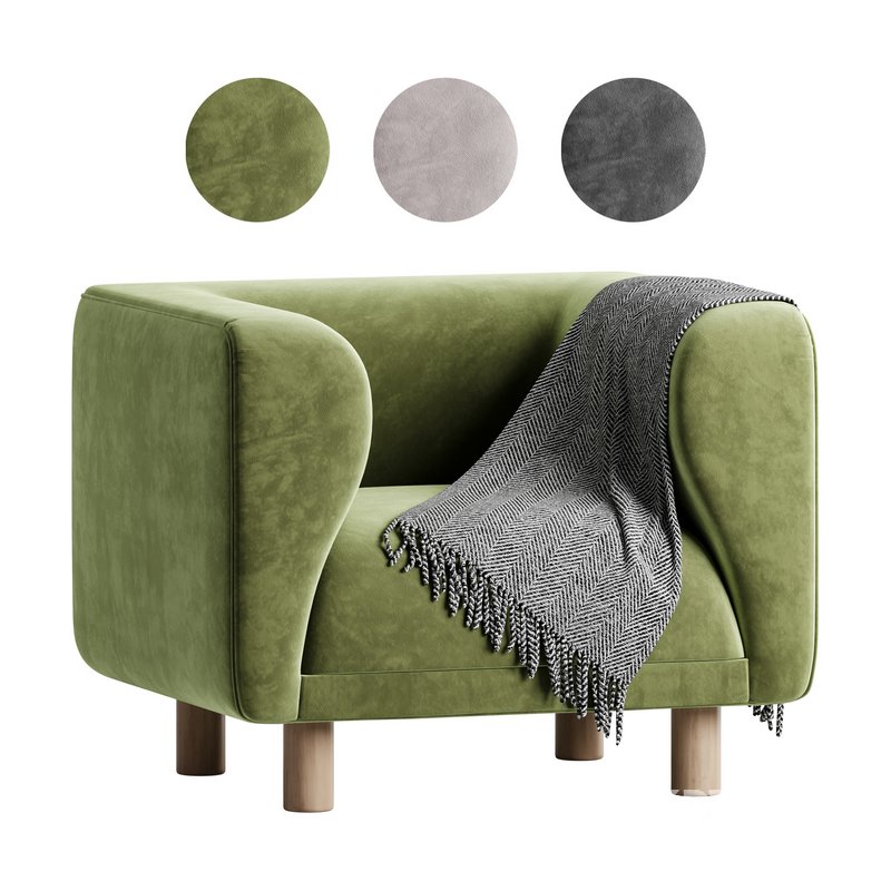 Veneto Velvet Poudre Armchair Image 1