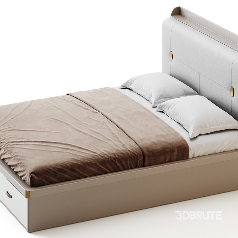 White Wooden Luxury Leather Upholstered Bed Image 11