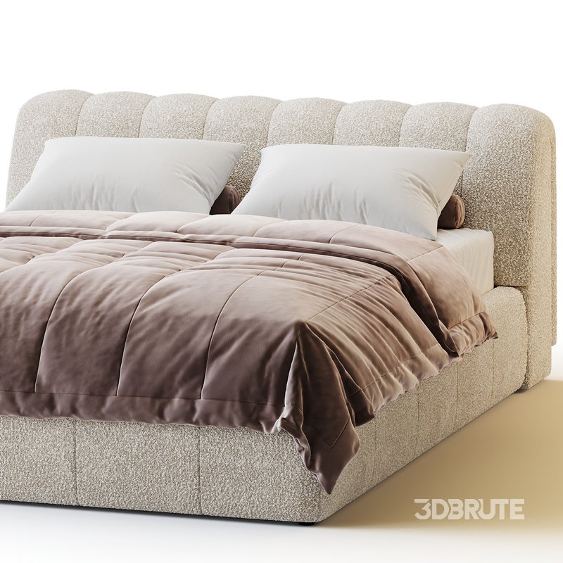 Salami Queen Bed – Maya Cream Boucle Image 12