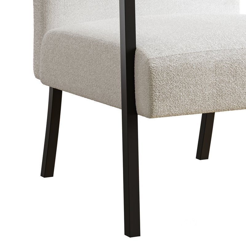 Hatton Steel Frame Boucle Accent Chair (Grey) Image 11