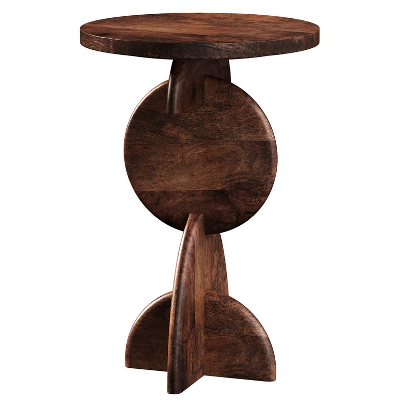 Warm Brown Mango Wood Side Table Image 2