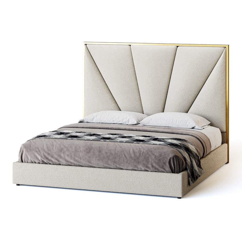 Royal Blue Upholstered Luxury King Size size Bed Image 12