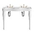 Double Basin Console Bathroom Sink White with 2 Spindle Legs and Overflow - Thumbnail 12