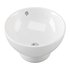 Round Countertop Vessel Bathroom Sink White with Overflow - Thumbnail 12