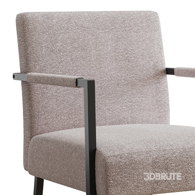 Hatton Steel Frame Boucle Accent Chair (Grey) Image 14