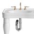 Double Basin Console Bathroom Sink White with 2 Spindle Legs and Overflow - Thumbnail 13