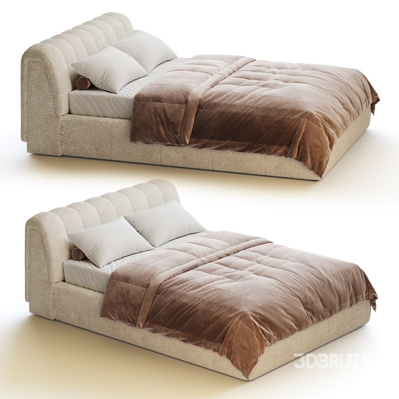 Salami Queen Bed – Maya Cream Boucle Image 13