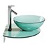 Corona 27 7 8 Glass Wall Mounted Bathroom Sink with Round Counter Faucet and Drain - Thumbnail 13