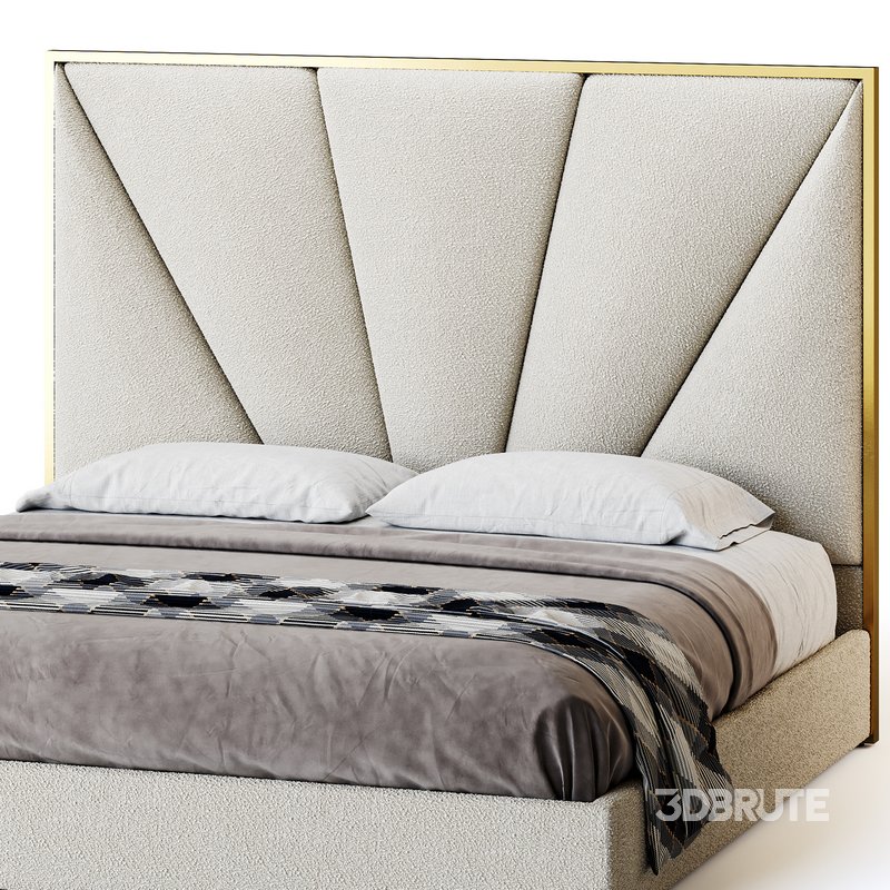 Royal Blue Upholstered Luxury King Size size Bed Image 13