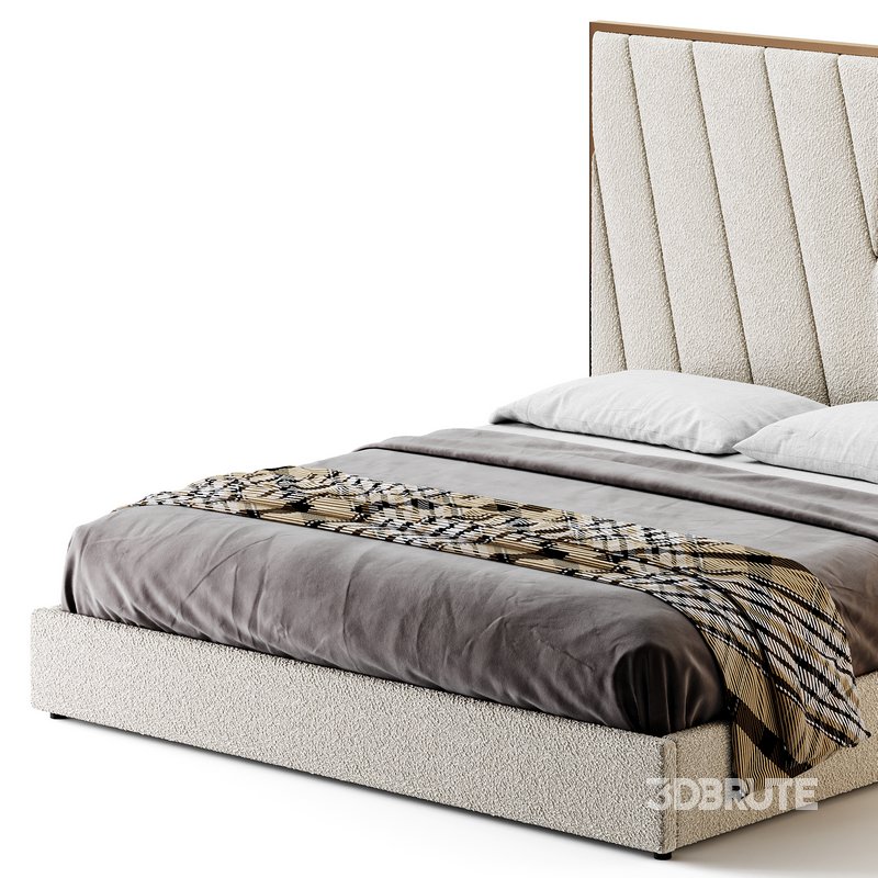 Grayish Upholstered luxury King Size Bed Image 13