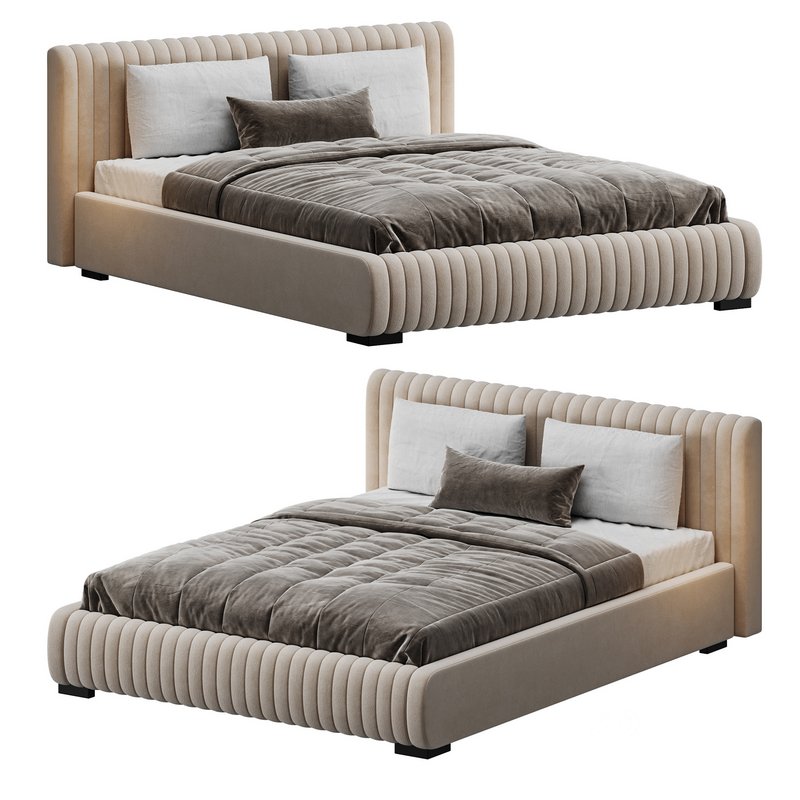 Fabric Stripe Pattern Bed Image 1