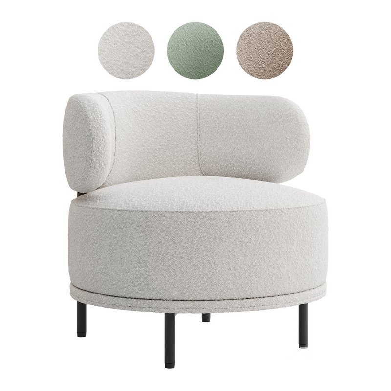 Penn Taupe Boucle Wing Back Accent Chair Image 1