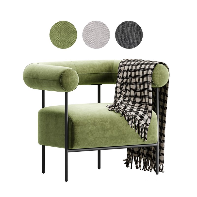 Fulbourn Rust Ochre Velvet Armchair Image 1