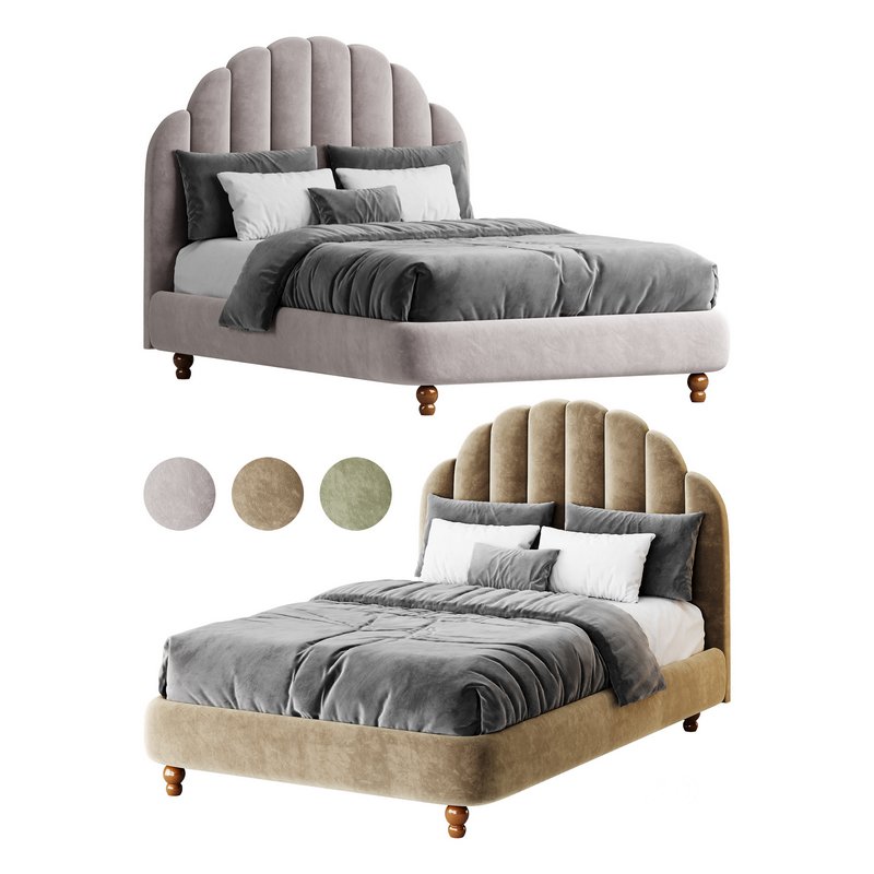 Lime Green Padded Panel Bed Image 1