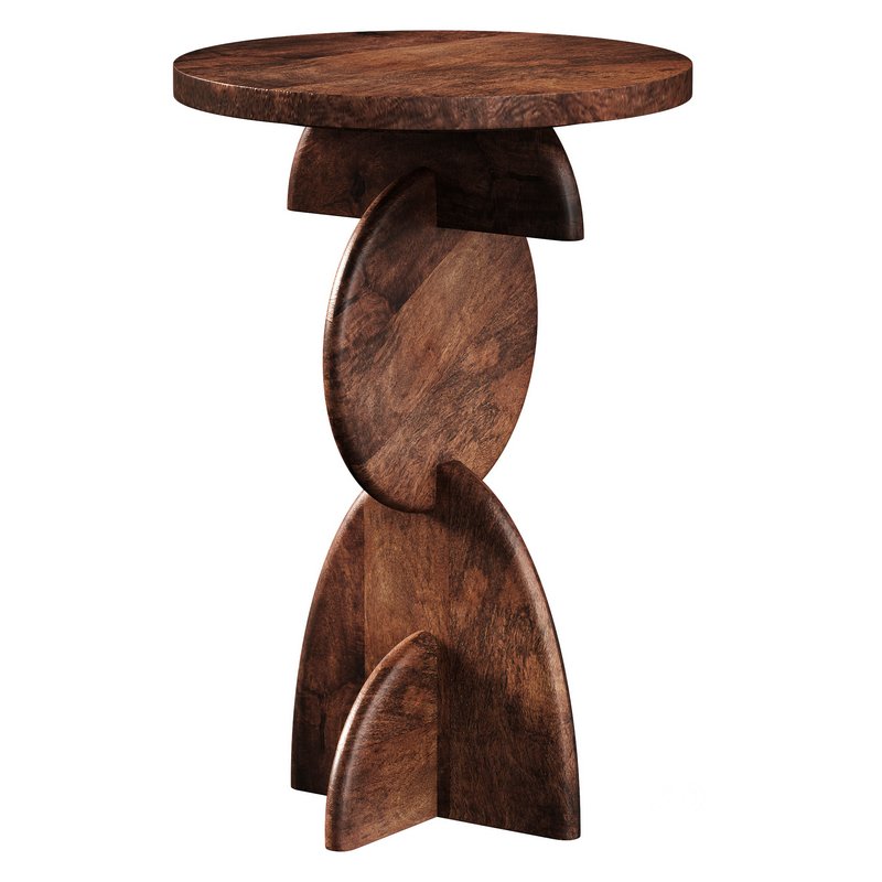 Warm Brown Mango Wood Side Table Image 3