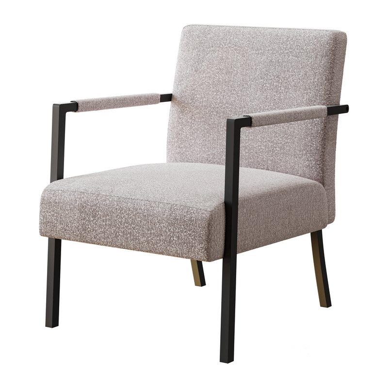 Hatton Steel Frame Boucle Accent Chair (Grey) Image 2