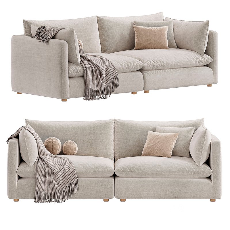 Unwind 2 Piece Slipcovered Sectional Image 1
