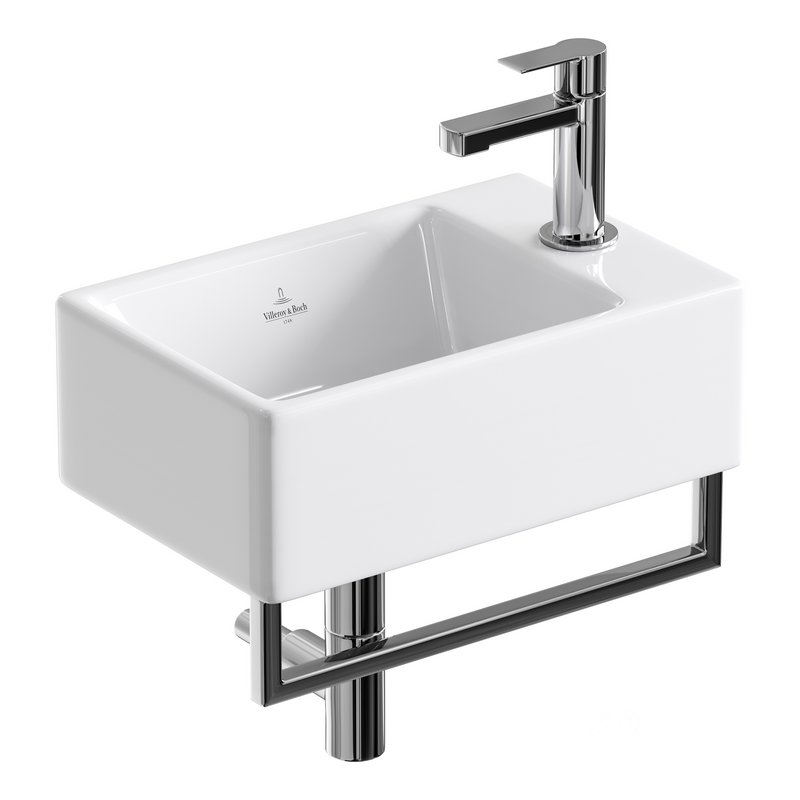 Villeroy Boch Memento Basin and Towel Rail Bundle Image 2