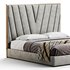 Grayish Upholstered luxury King Size Bed - Thumbnail 5