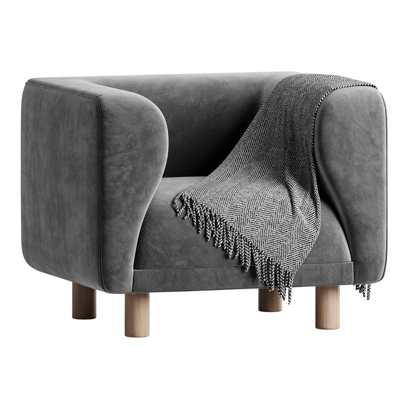 Veneto Velvet Poudre Armchair Image 3