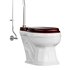 Dark Oak High Tank Pull Chain Toilet Wooden Tank Round Bowl - Thumbnail 4