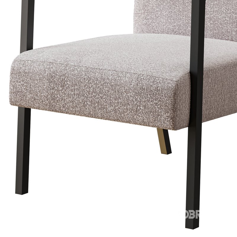 Hatton Steel Frame Boucle Accent Chair (Grey) Image 3