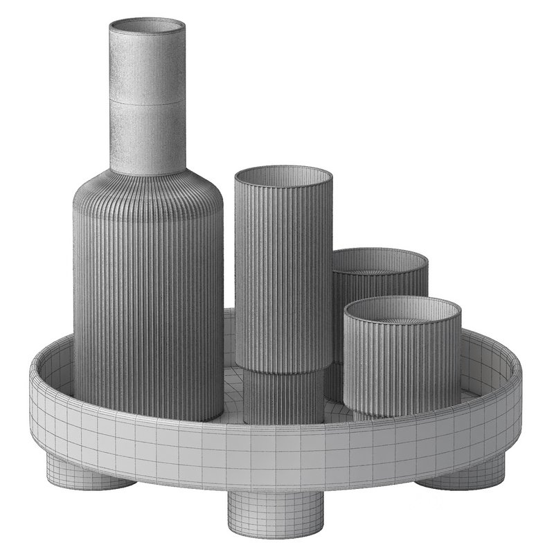 round platform tray with ripple carafe water Image 2