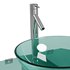 Corona 27 7 8 Glass Wall Mounted Bathroom Sink with Round Counter Faucet and Drain - Thumbnail 2