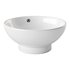 Round Countertop Vessel Bathroom Sink White with Overflow - Thumbnail 8