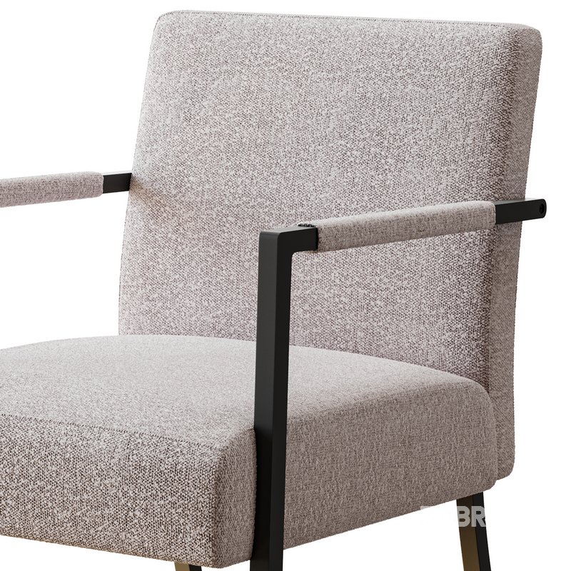 Hatton Steel Frame Boucle Accent Chair (Grey) Image 5