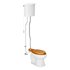 White High Tank Toilet with Round Bowl Chrome Plate Z-Pipe - Thumbnail 4