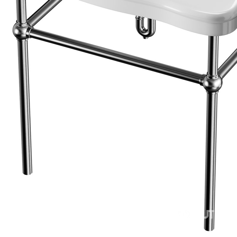 Console Sink Porcelain Belle Epoque with Black Nickel Support Legs Image 3