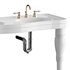 Double Basin Console Bathroom Sink White with 2 Spindle Legs and Overflow - Thumbnail 4