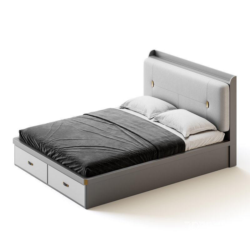 White Wooden Luxury Leather Upholstered Bed Image 4