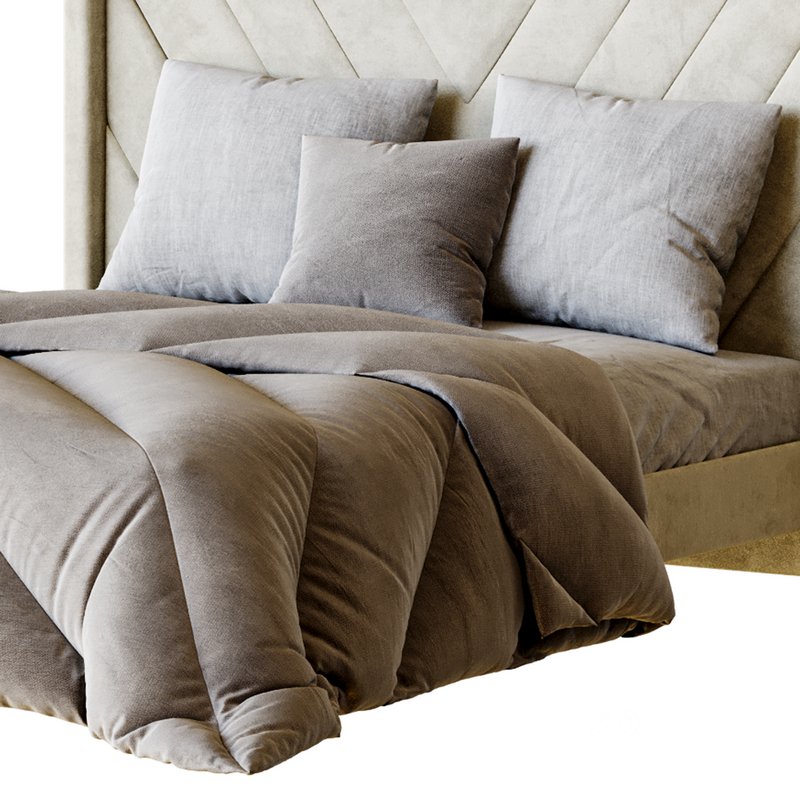 Easyfashion Modern Upholstered Platform Queen Bed with Slat Support Light Gray Image 6