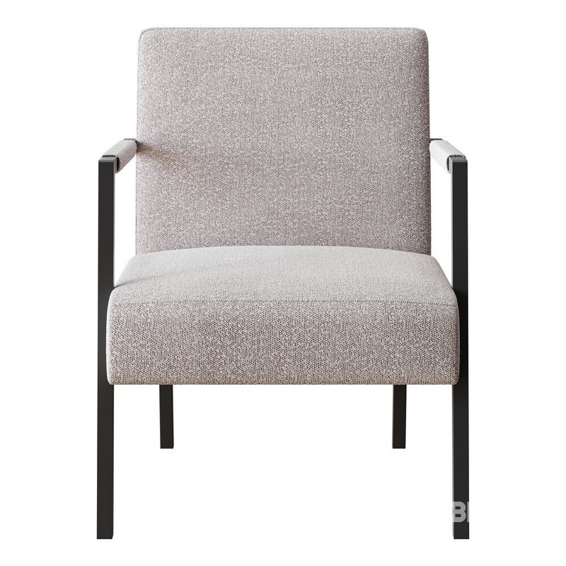 Hatton Steel Frame Boucle Accent Chair (Grey) Image 4