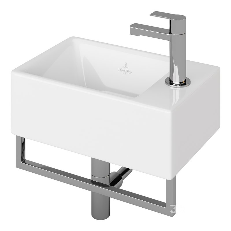 Villeroy Boch Memento Basin and Towel Rail Bundle Image 5