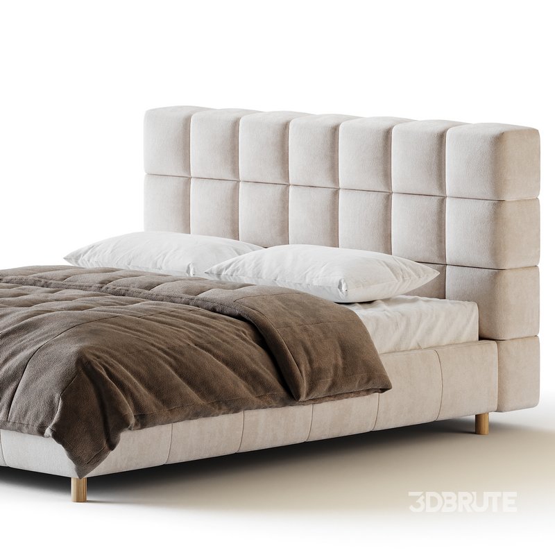 White-velvet-minimalist-bed Image 4