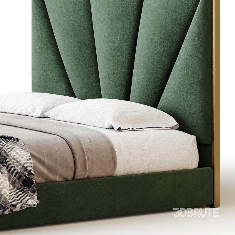 Royal Blue Upholstered Luxury King Size size Bed Image 5