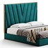 Grayish Upholstered luxury King Size Bed - Thumbnail 4