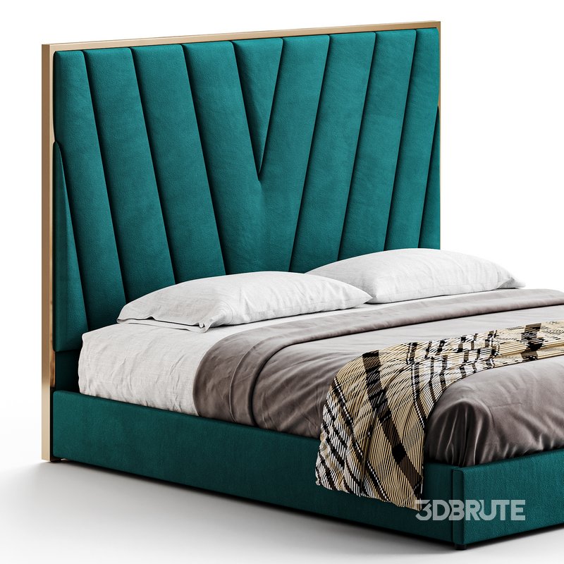 Grayish Upholstered luxury King Size Bed Image 4