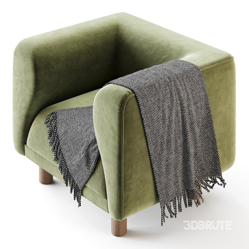 Veneto Velvet Poudre Armchair Image 6