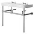 White Console Sink Double Deluxe with Black Nickel Bistro Legs - Thumbnail 5