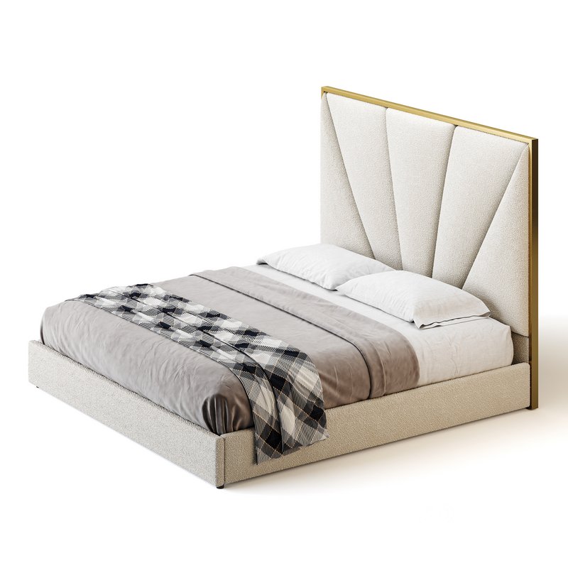 Royal Blue Upholstered Luxury King Size size Bed Image 6