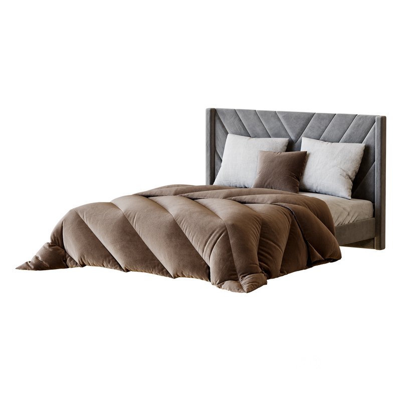 Easyfashion Modern Upholstered Platform Queen Bed with Slat Support Light Gray Image 5