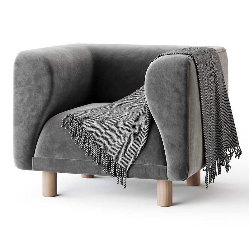 Veneto Velvet Poudre Armchair Image 4