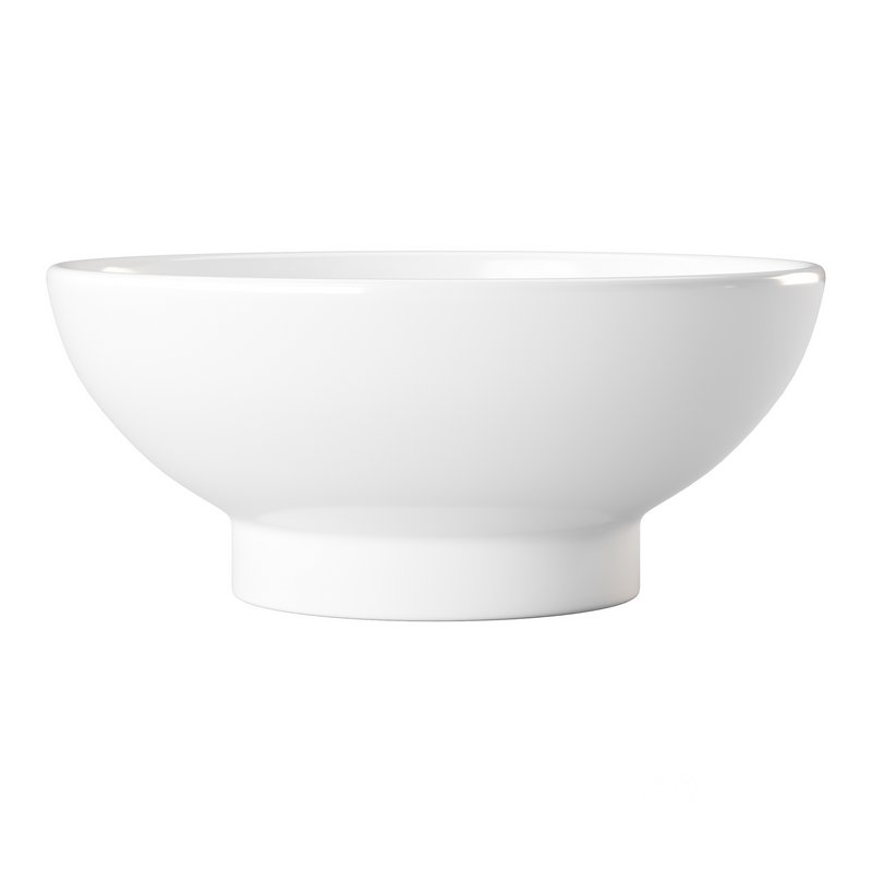 Round Countertop Vessel Bathroom Sink White with Overflow Image 5